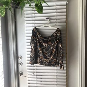 Long sleeve off the shoulder blouse